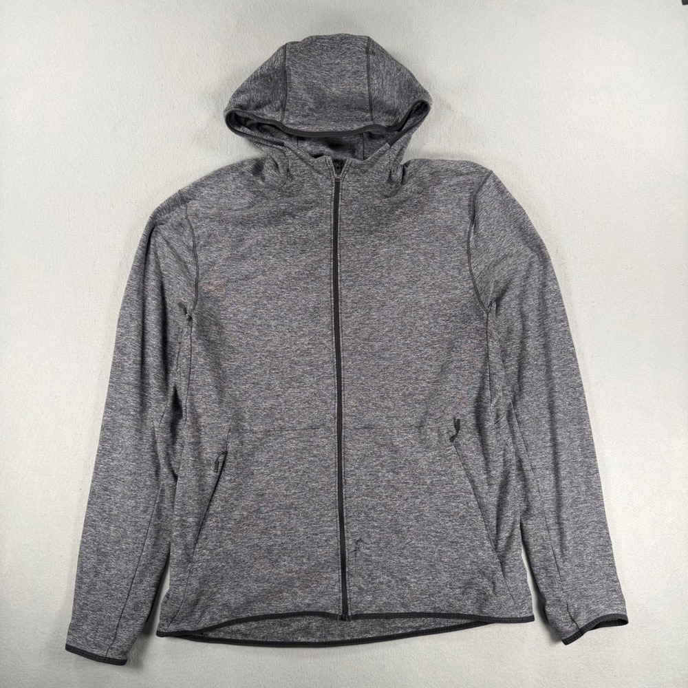 Y2K Lululemon Mens Heathered Grey Space Dye Full Zip Hoodie Athletic Jacket L
